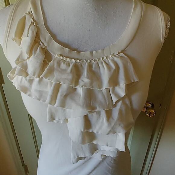 Talbots Petite Small Sleeveless Ruffled Top - Picture 2 of 4